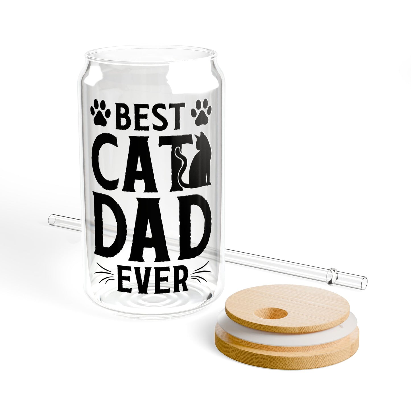 Best Cat Dad Ever Sipper Glass