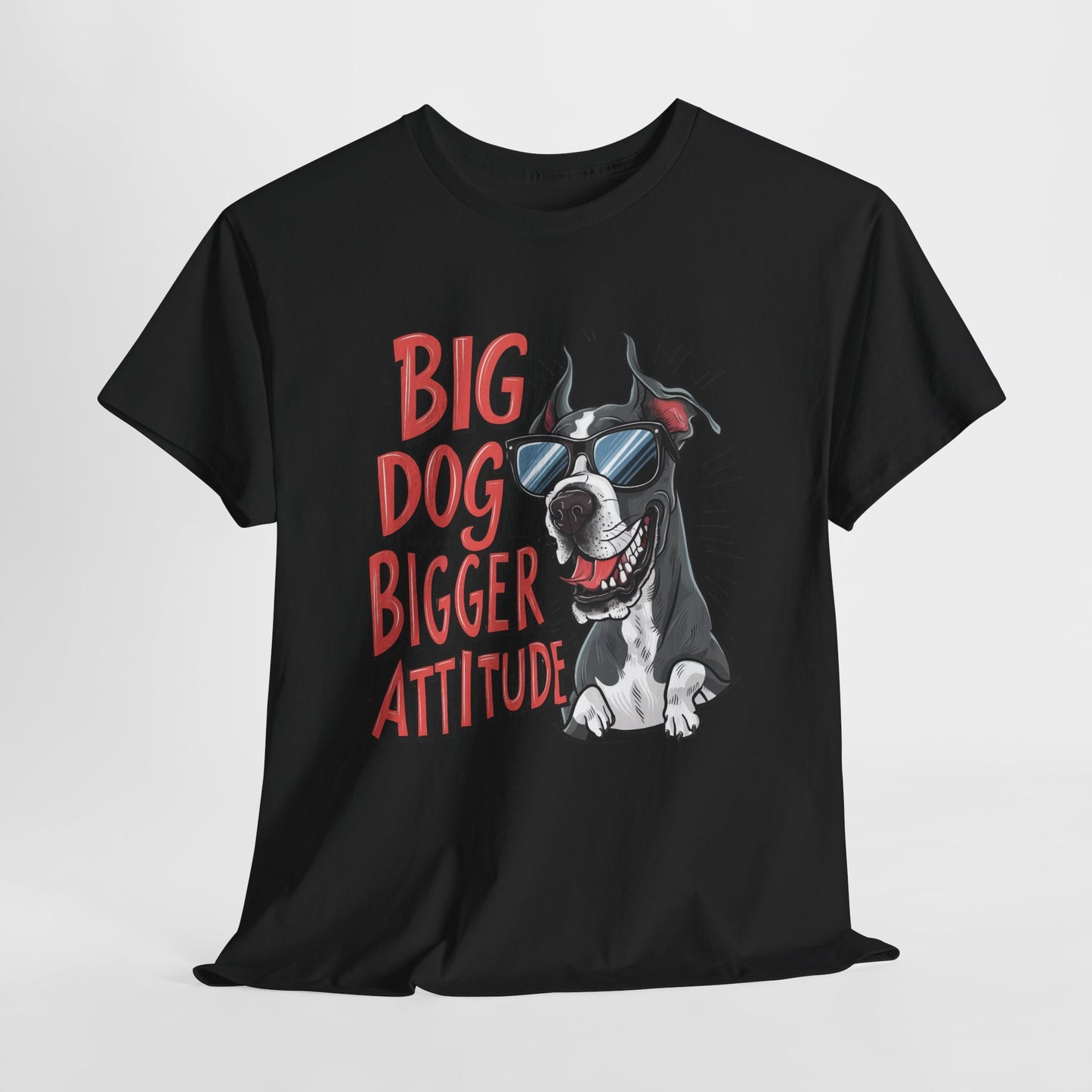 Big Attitude Funny Dog Unisex Heavy Cotton Tee