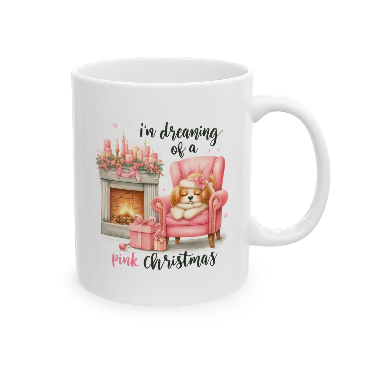 Dreaming Of A Pink Christmas Ceramic Mug