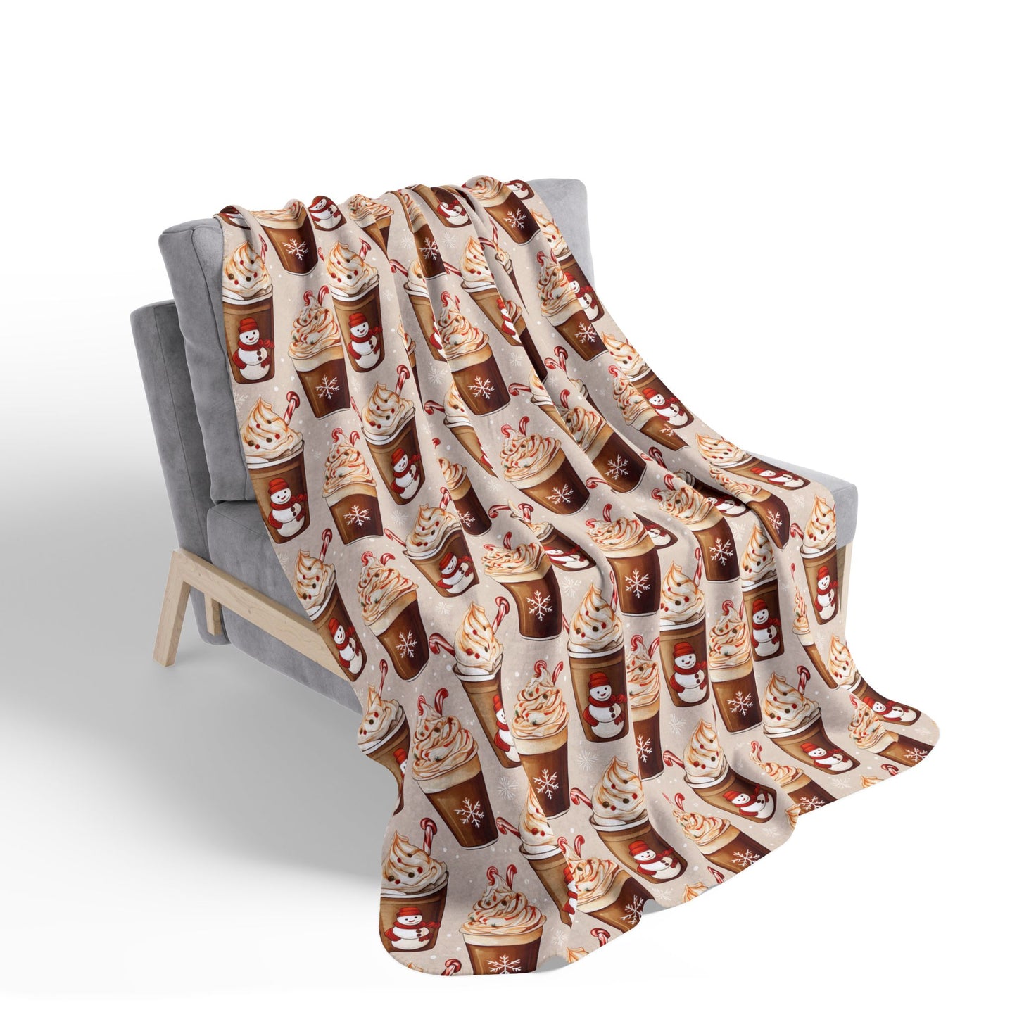 Winter Beverages Style 2 Fleece Sherpa Blanket