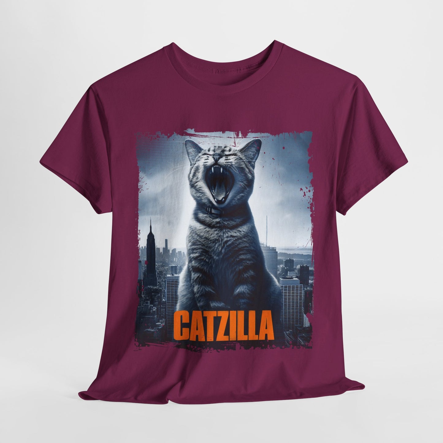 Catzilla Funny Cat Heavy Cotton Tee