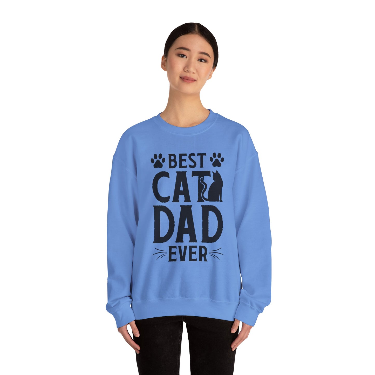 Best Cat Dad Ever Black Lettering Sweatshirt