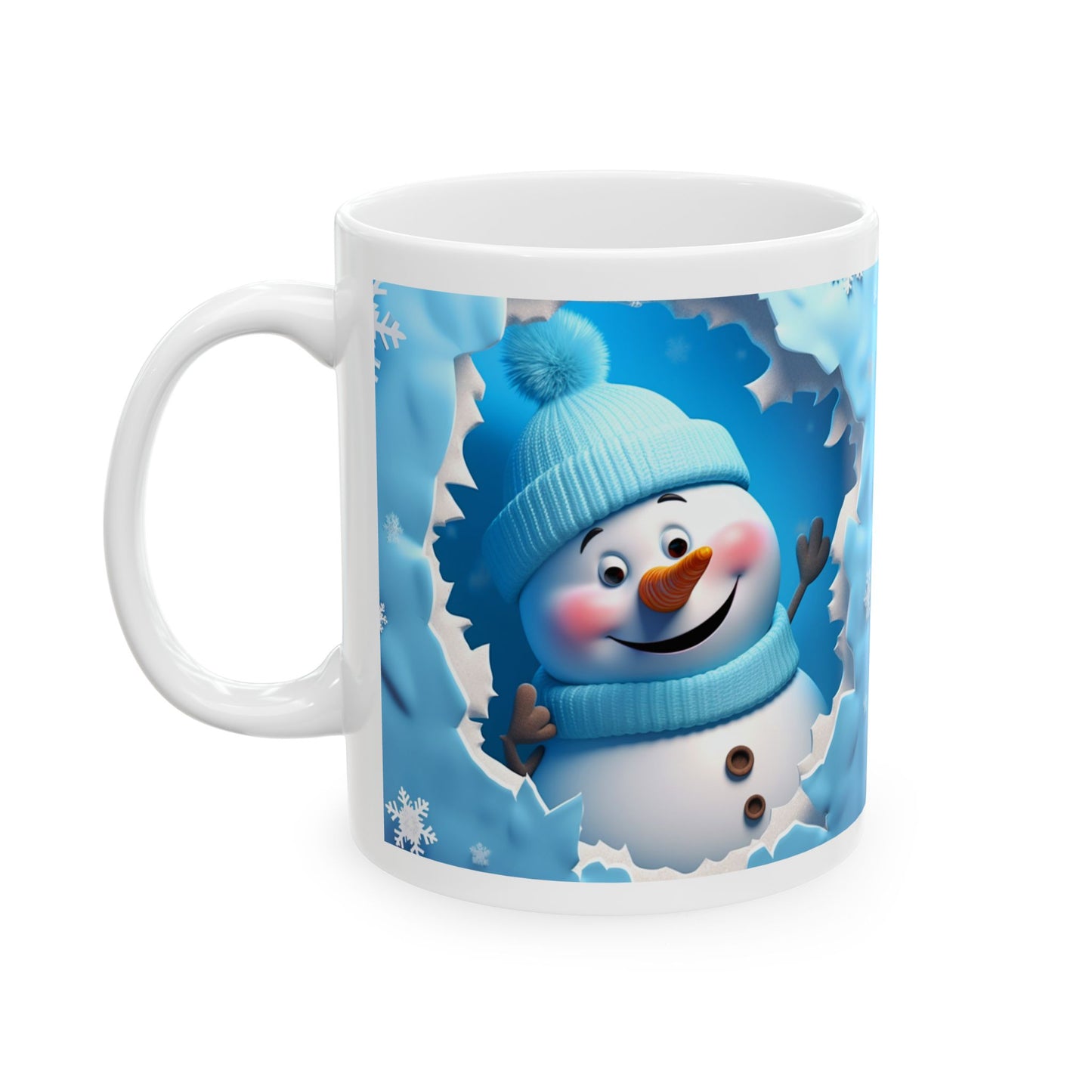 Blue Snowman Ceramic Mug