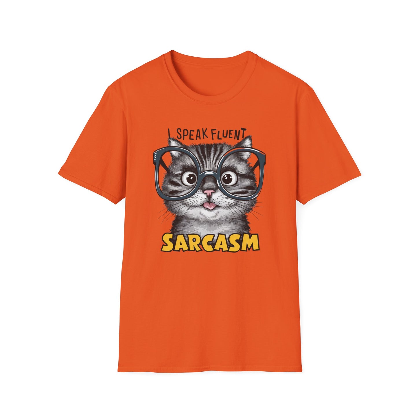 I Speak Fluent Sarcasm Funny Cat Softstyle T-Shirt