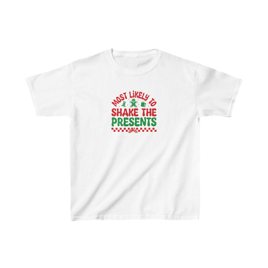 Most Likely To Shake The Presents Kids Tee